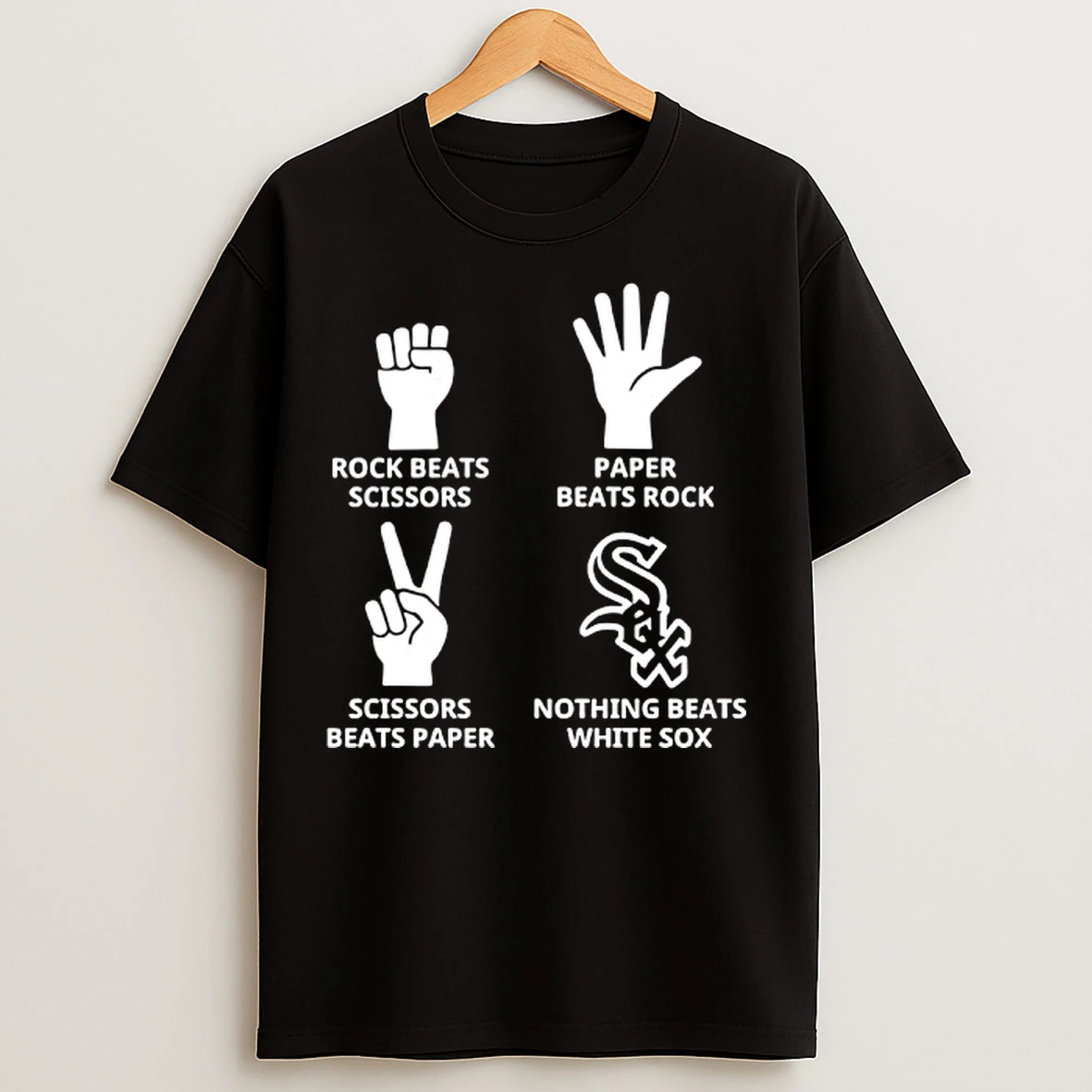 Classic Chicago White Sox Nothing Beats Rock Beats Scissors Paper Beats Rock Scissors Beats Paper T Shirts