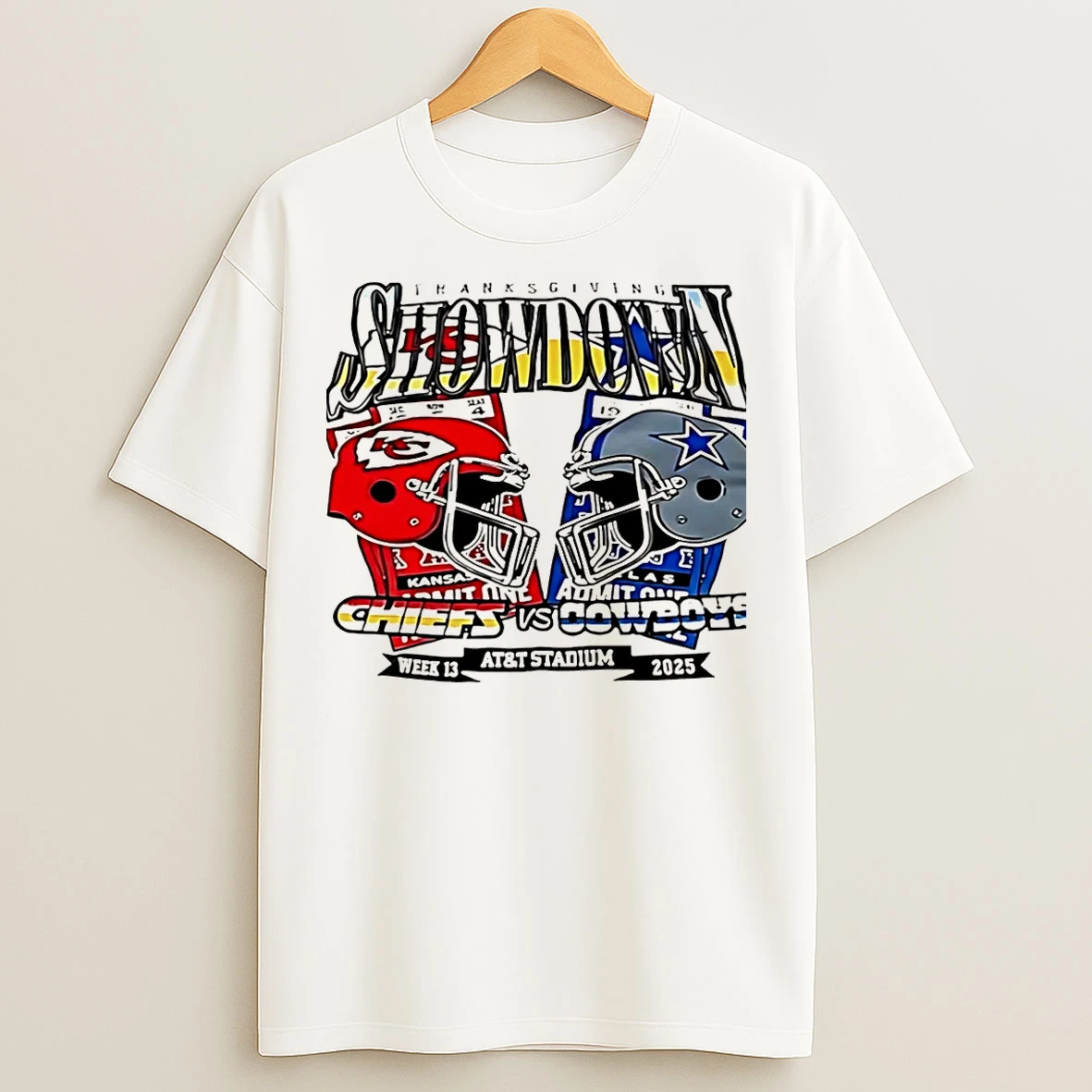 Classic Chiefs Vs Cowboy Thanksgiving Showdown 2025 Helmet Christmas T Shirts