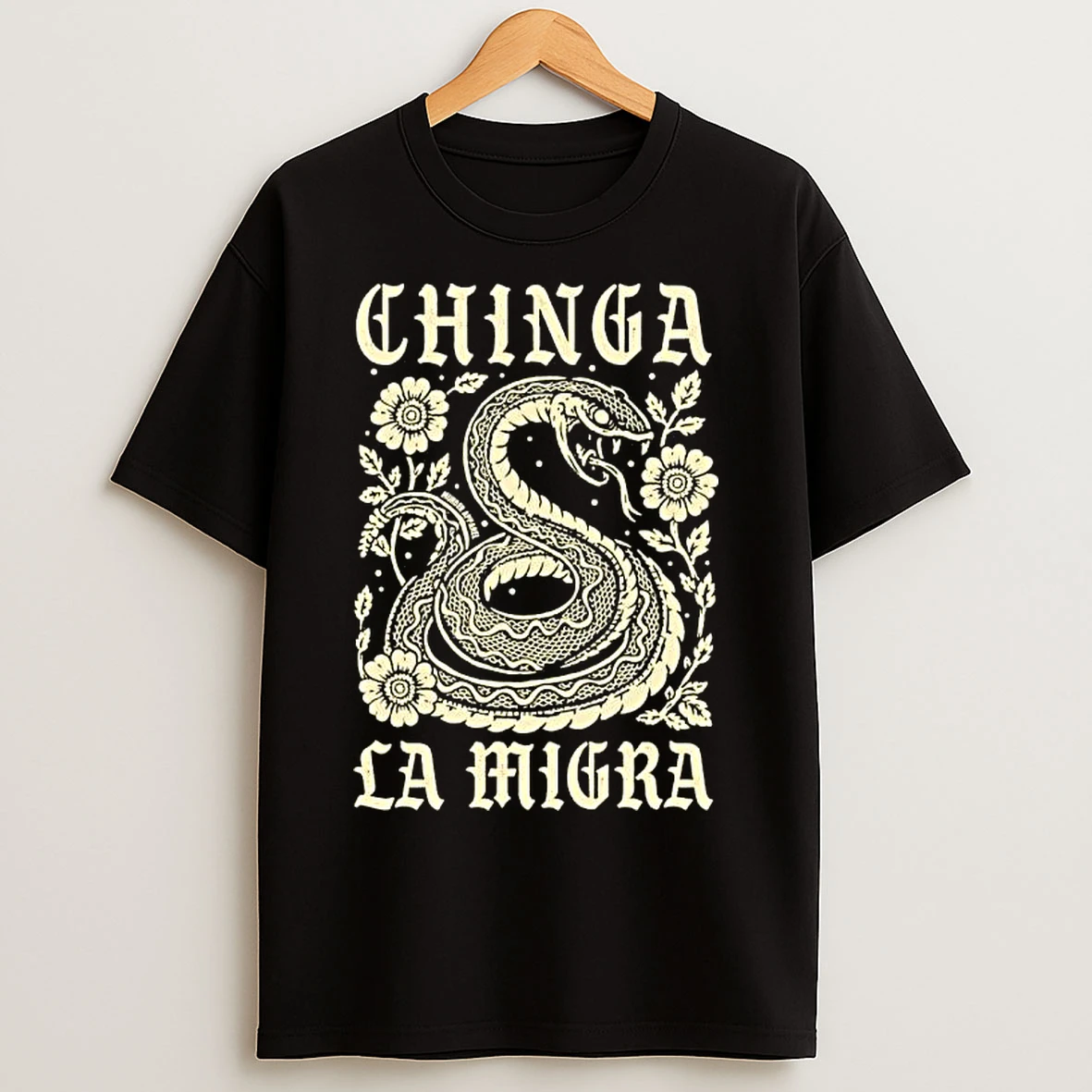 Classic Chinga La Migra Snake Graphic T Shirts