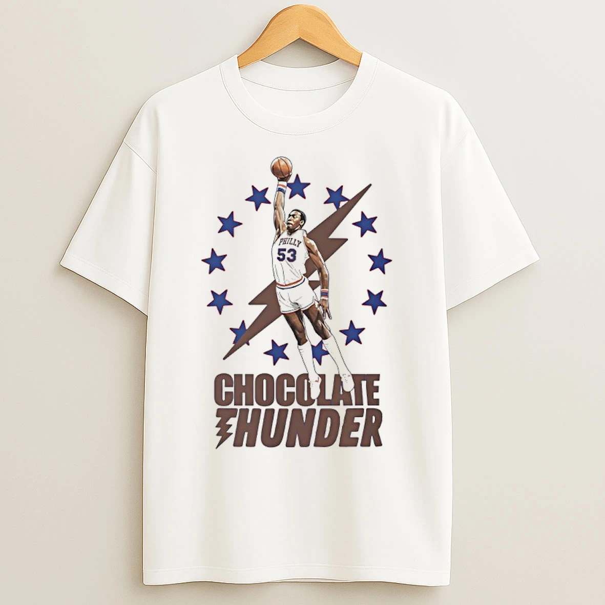 Classic Chocolate Thunder Philadelphia 76ers Basketball Player T Shirts