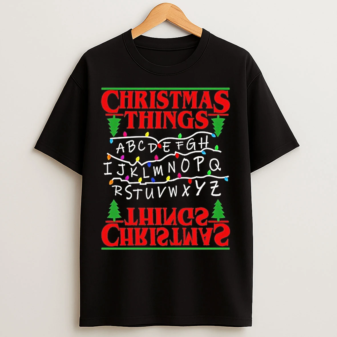 Classic Christmas Things Christmas Tree Alphabet Lights T Shirts