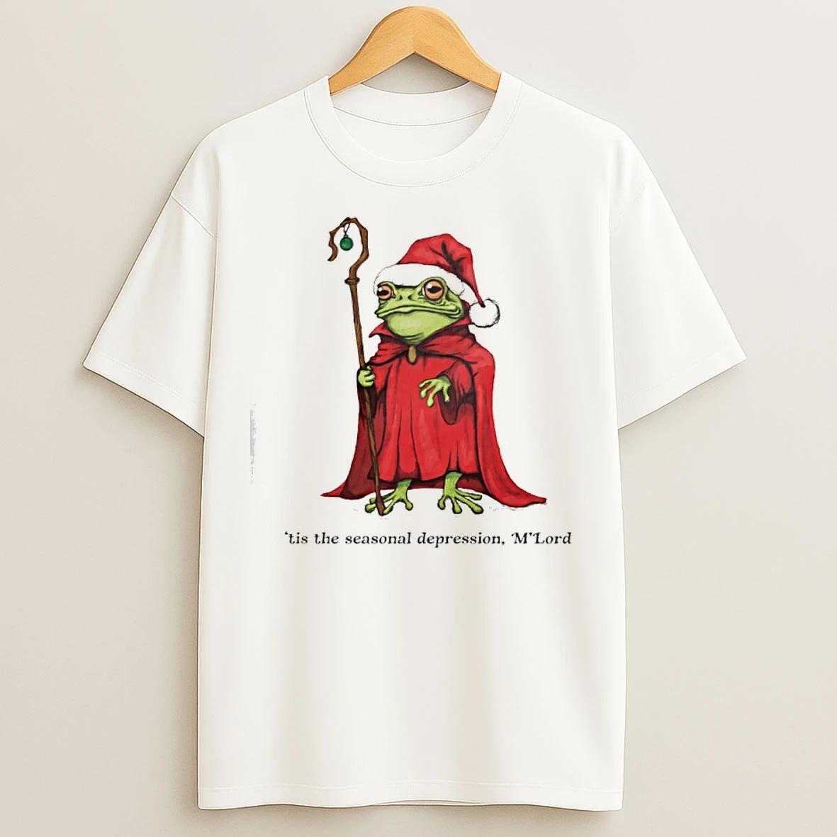 Classic Christmas Wizard Frog Tis The Seasonal Depression Mlord T Shirts