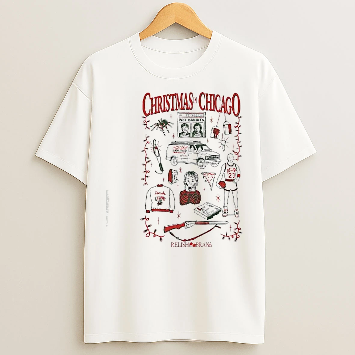 Classic Christmas In Chicago Mccallisters Ivory Garment Dyed T Shirts