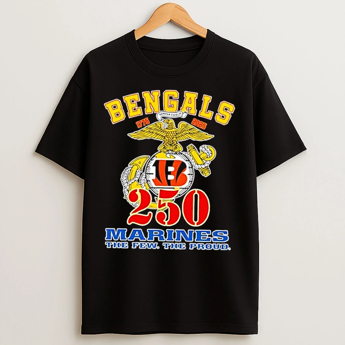 Classic Cincinnati Bengals X U S M C 250th Birthday Celebration T Shirts