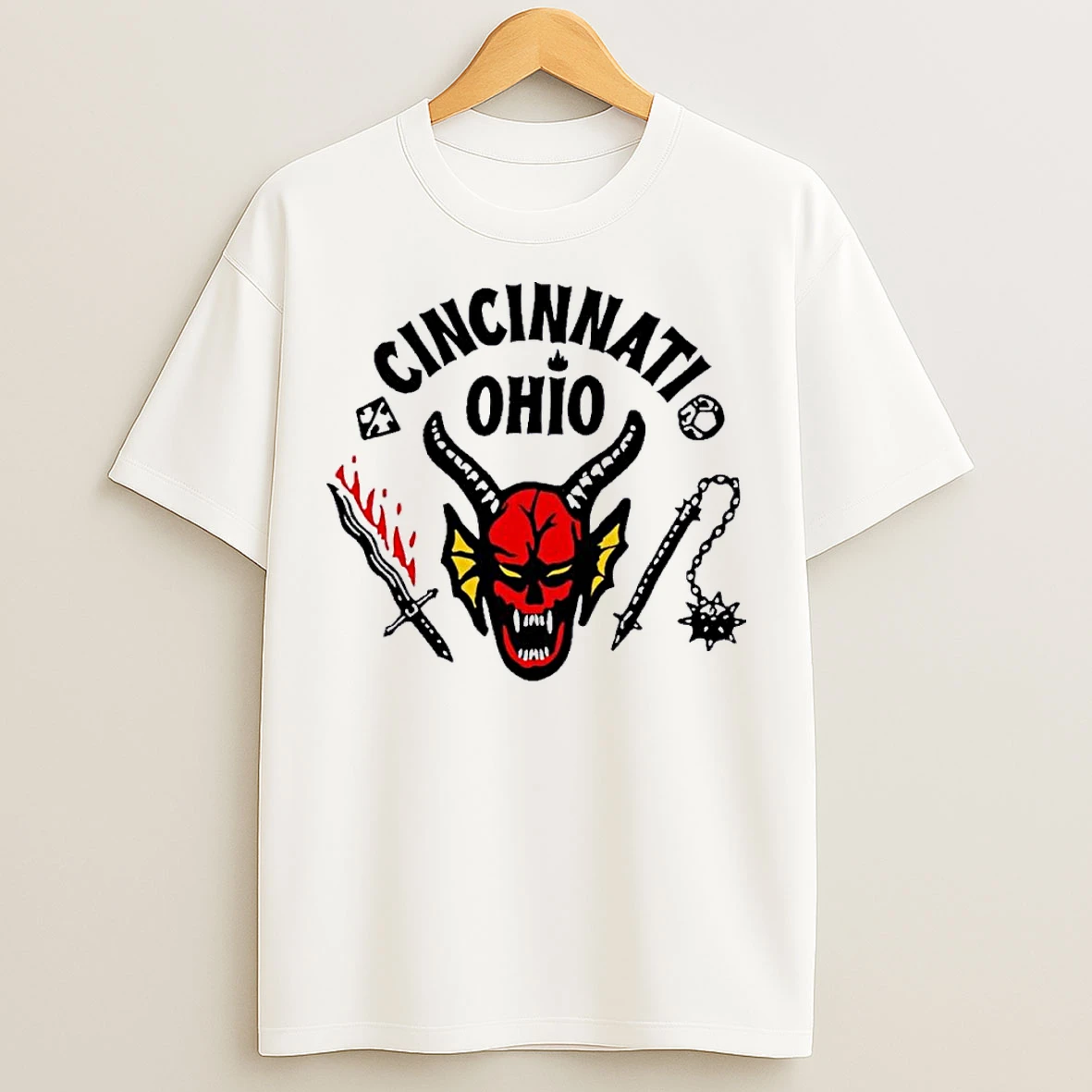 Classic Cincinnati Ohio X Stranger Things Season 5 Hellfire T Shirts