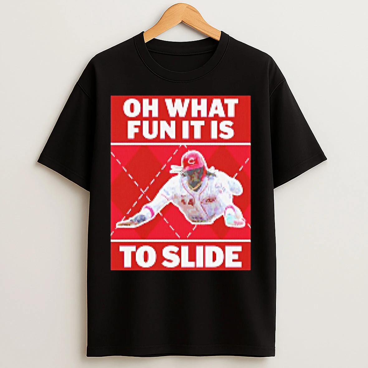 Classic Cincinnati Reds Elly De La Cruz Oh What Fun It Is To Slide Christmas Ugly T Shirts