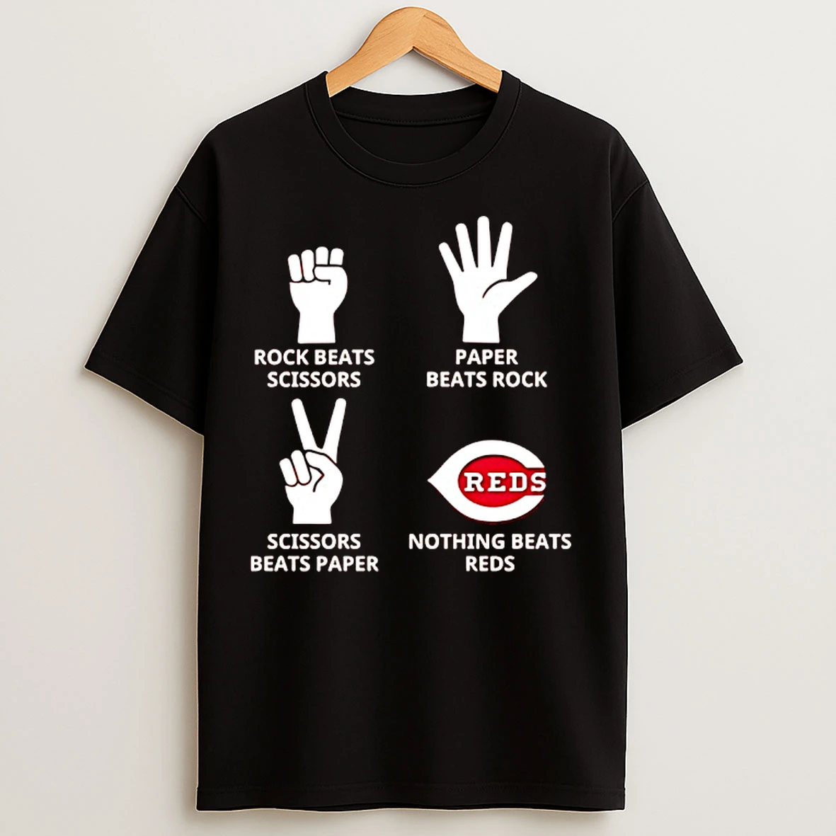 Classic Cincinnati Reds Nothing Beats Rock Beats Scissors Paper Beats Rock Scissors Beats Paper T Shirts