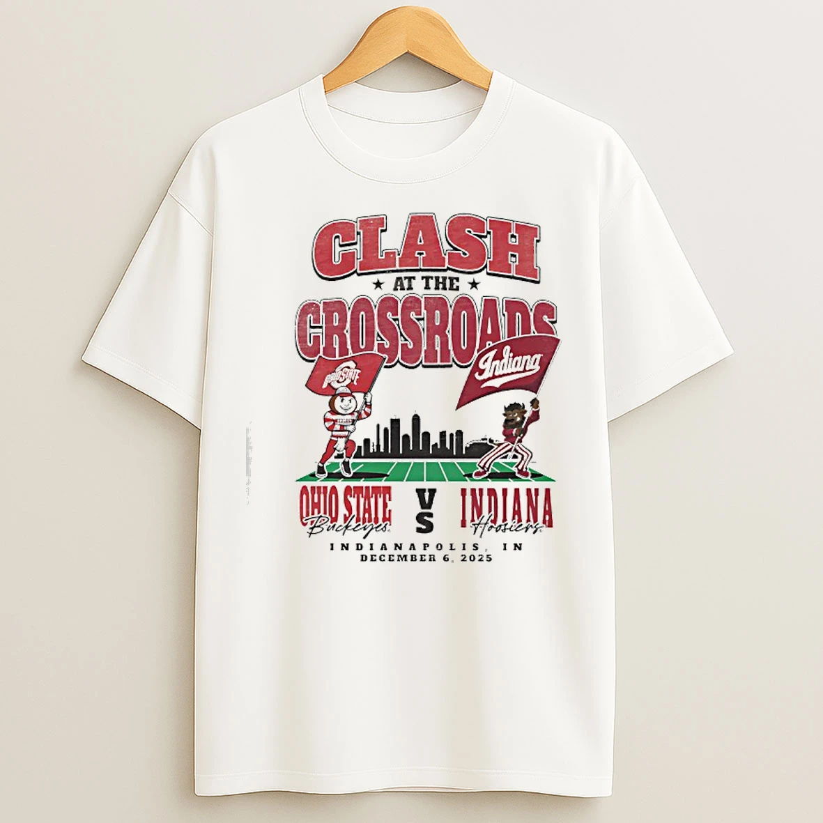 Classic Clash At The Crossroads Ohio State Buckeyes Vs Indiana Hoosiers 2025 Mascot Matchup T Shirts