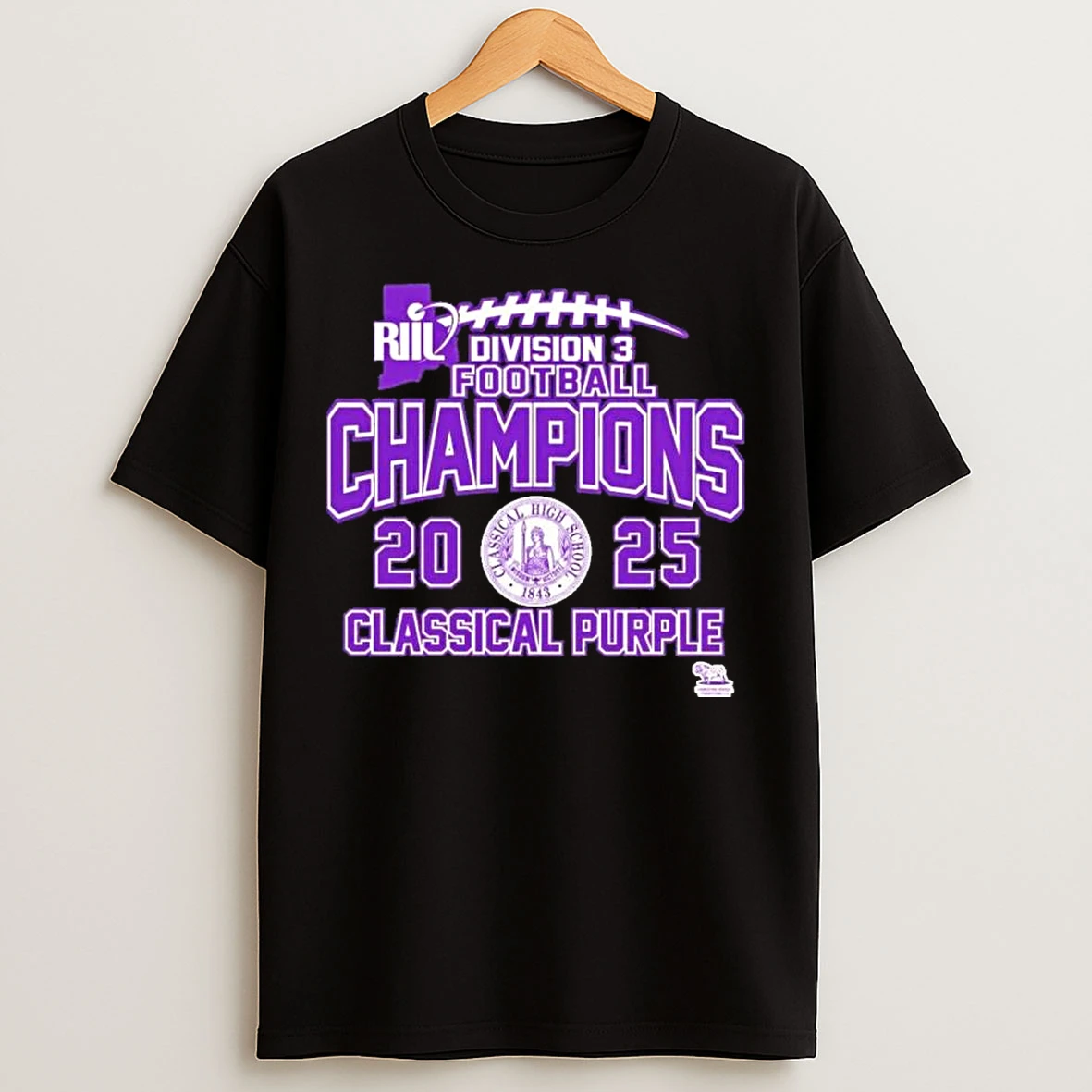 Classic Classical Purple 2025 Riil Division 3 Football Champions T Shirts