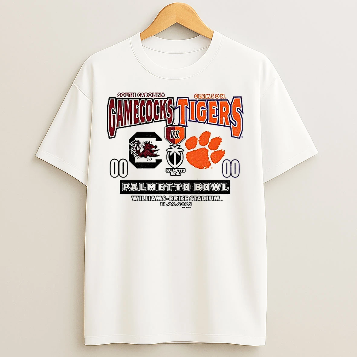 Classic Clemson Tiger Paw Vs South Carolina Gamecocks Football Palmetto Bowl Champions 2025 Williams Brice Stadium T Shirts