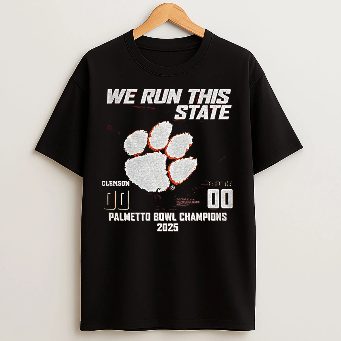 Classic Clemson Tiger Paw Vs South Carolina Gamecocks We Run This State Palmetto Bowl Champions 2025 T Shirts