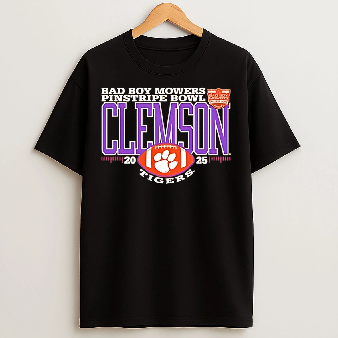Classic Clemson Tigers 025 Pinstripe Bowl Logo Classic T Shirts