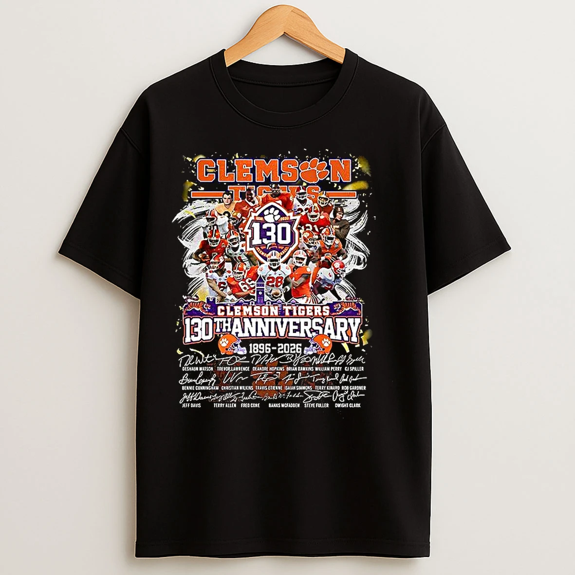 Classic Clemson Tigers 130th Anniversary 1896 2026 Player Signature T Shirts