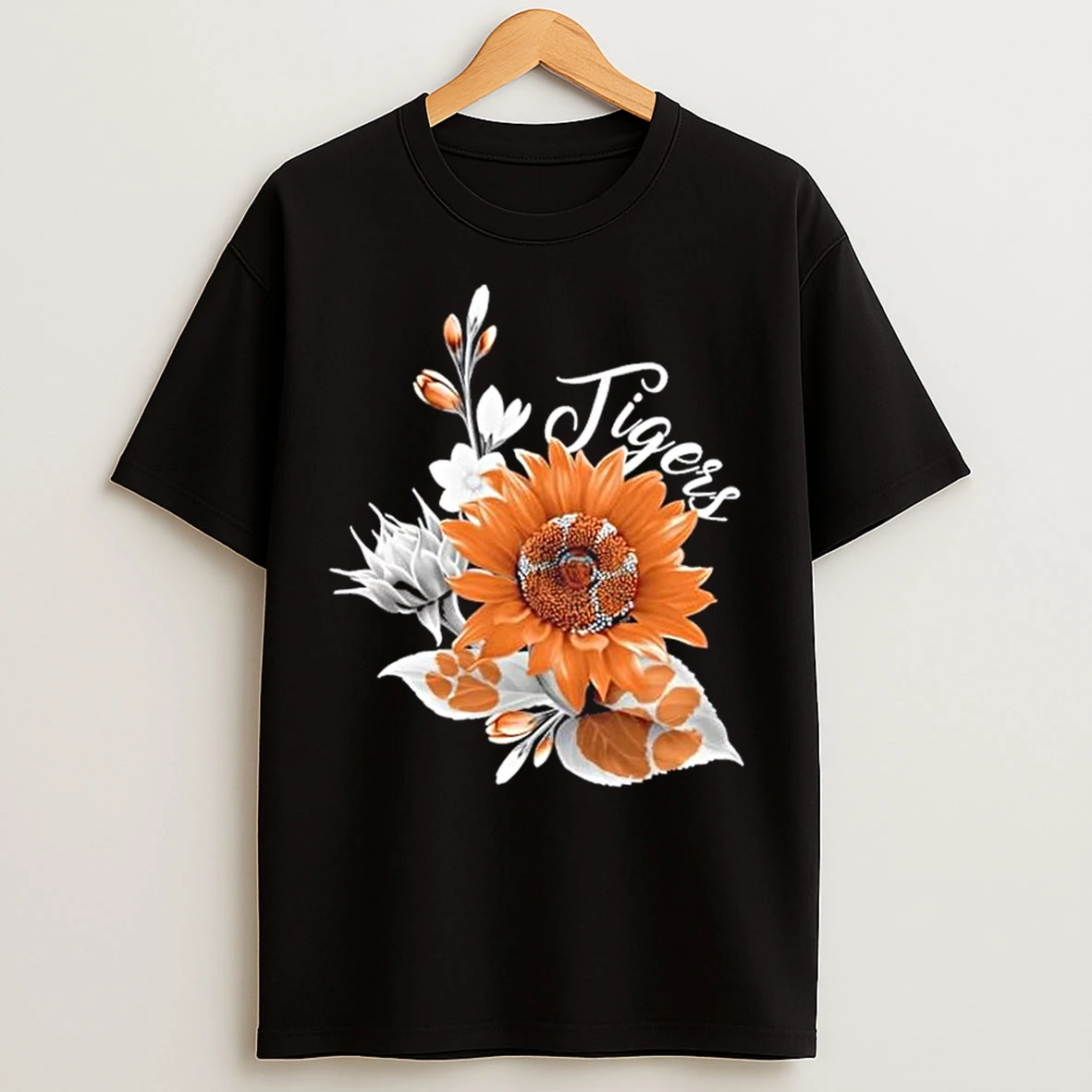 Classic Clemson Tigers Football X Sunflower Floral T Shirts