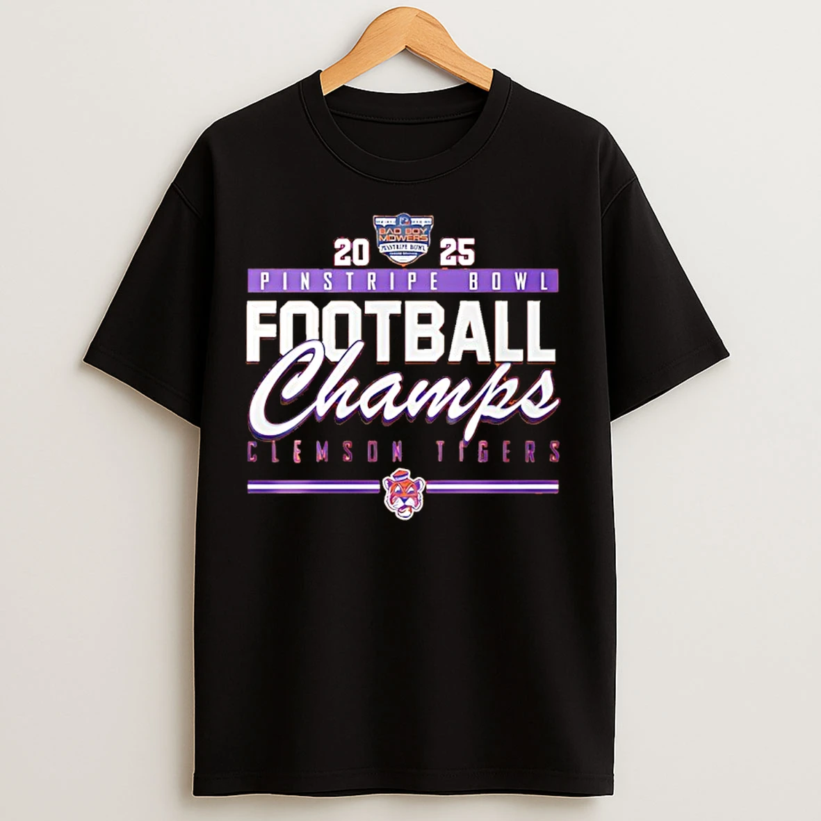 Classic Clemson Tigers Pinstripe Bowl Champions 2025 T Shirts