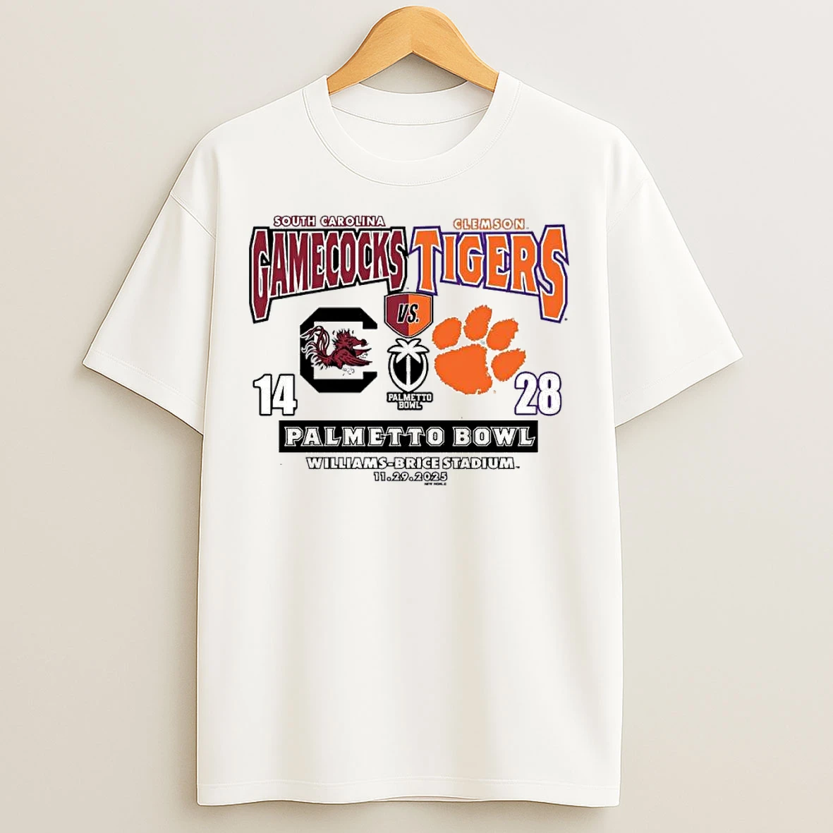 Classic Clemson Tigers Vs South Carolina 2025 Palmetto Bowl Final Score T Shirts