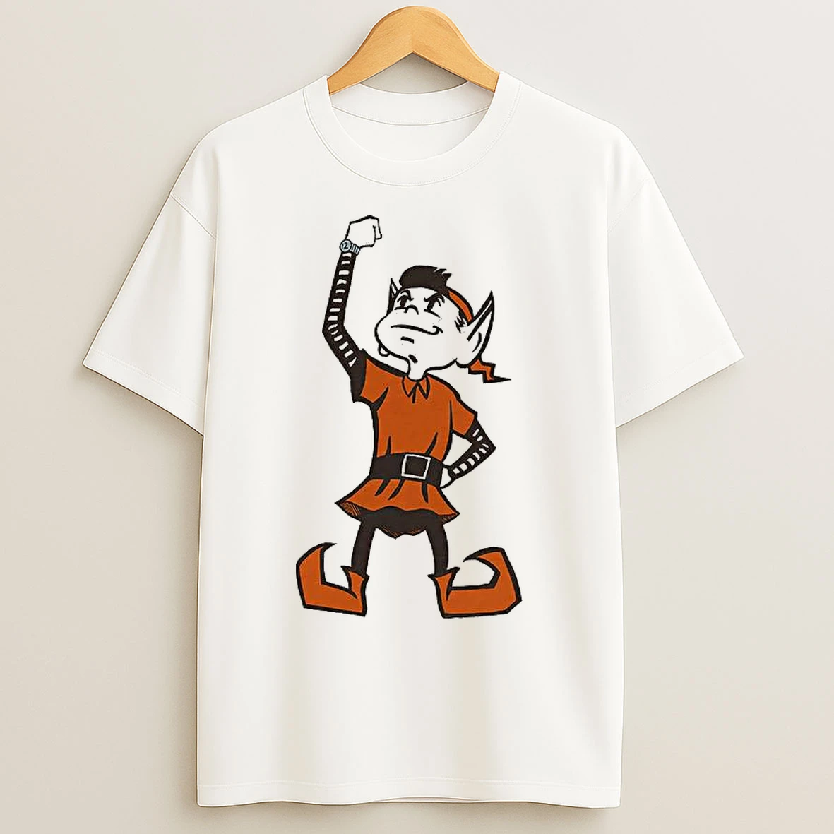 Classic Cleveland Browns Brownie The Elf Wrist Up Mascot T Shirts