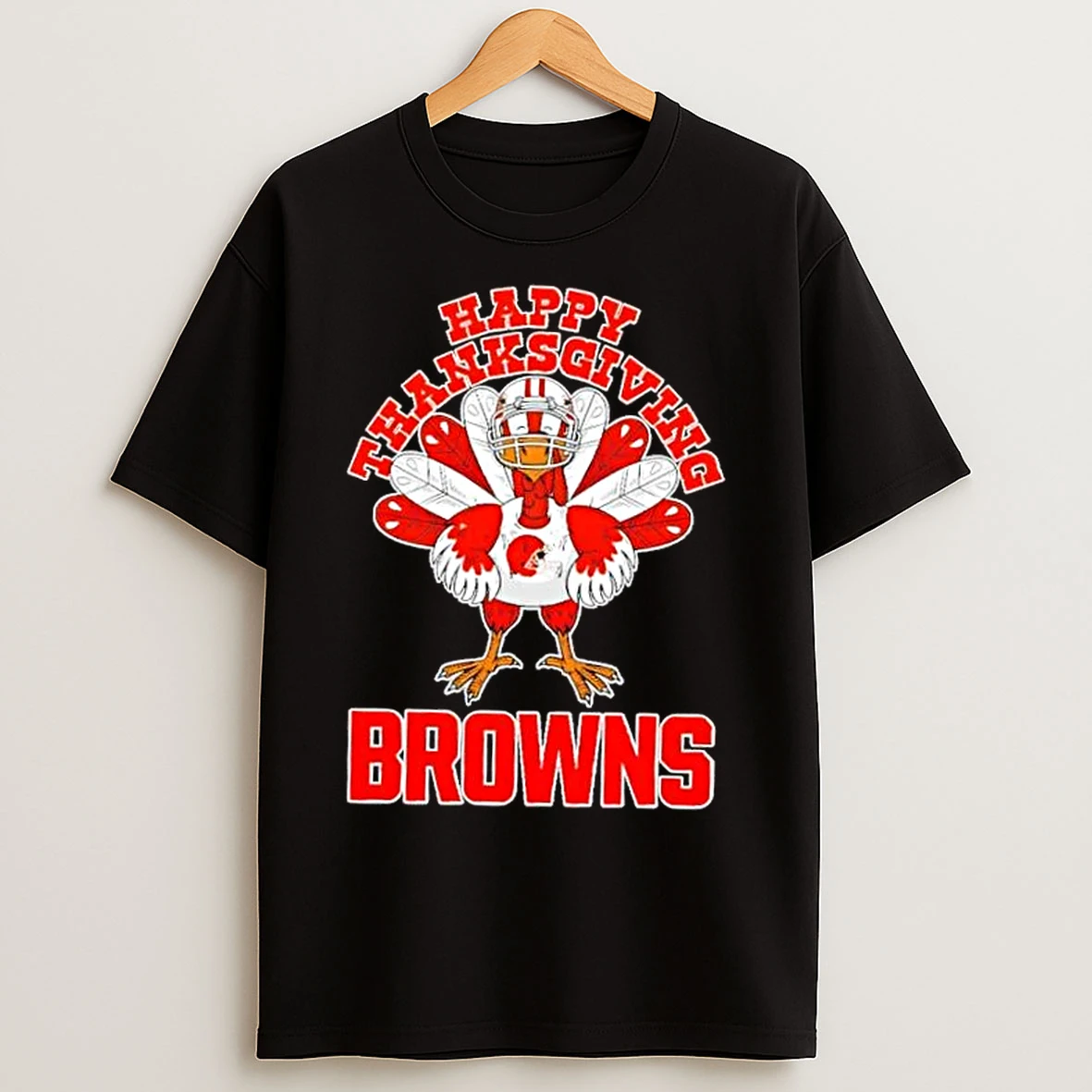 Classic Cleveland Browns X Turkey Happy Thanksgiving Graphic T Shirts