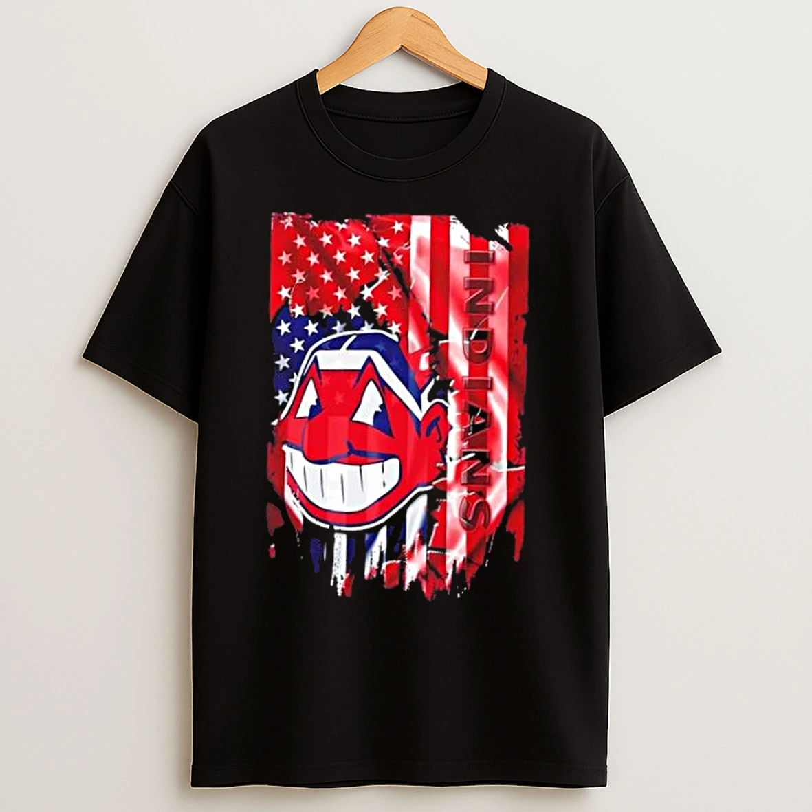 Classic Cleveland Indians Baseball X American Flag T Shirts