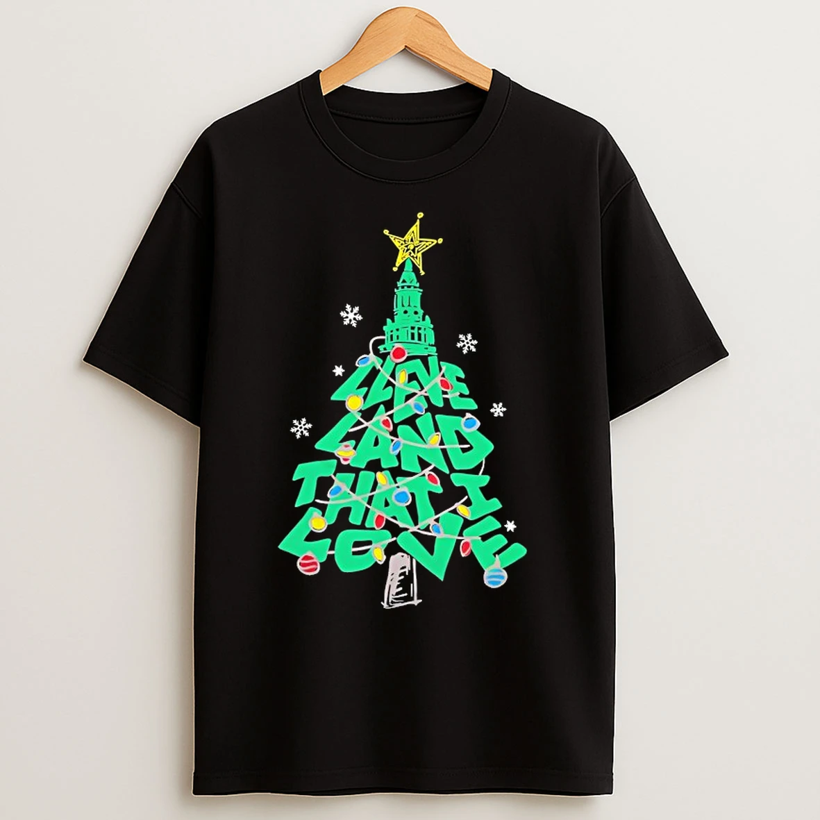 Classic Cleveland That I Love Christmas Tree T Shirts