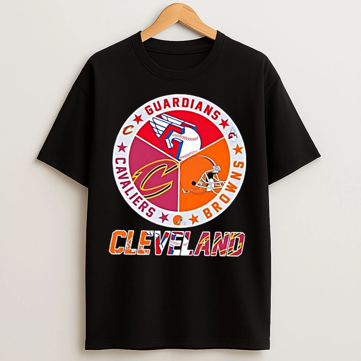 Classic Cleveland City Sports Guardians Browns Cavaliers Logo T Shirts