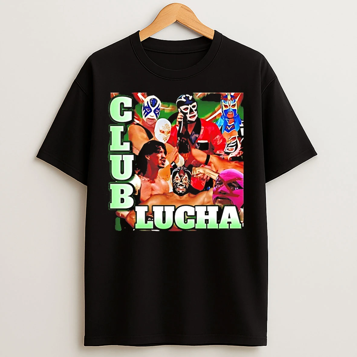 Classic Club Lucha Wrestler Mask Collage T Shirts