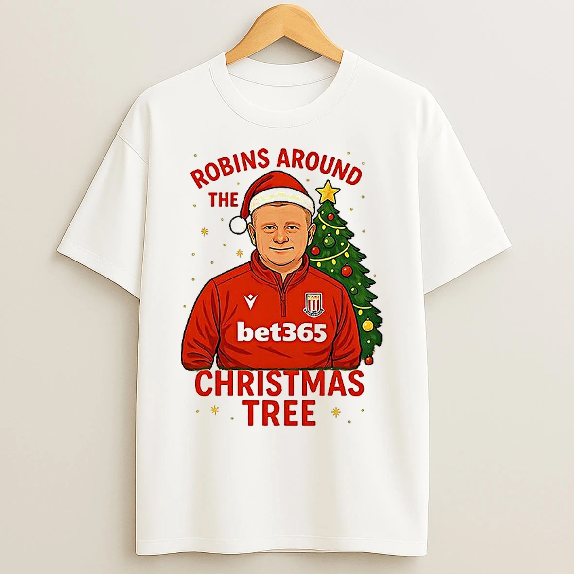Classic Coach Robins Around Stoke City Fc The Christmas Tree T Shirts