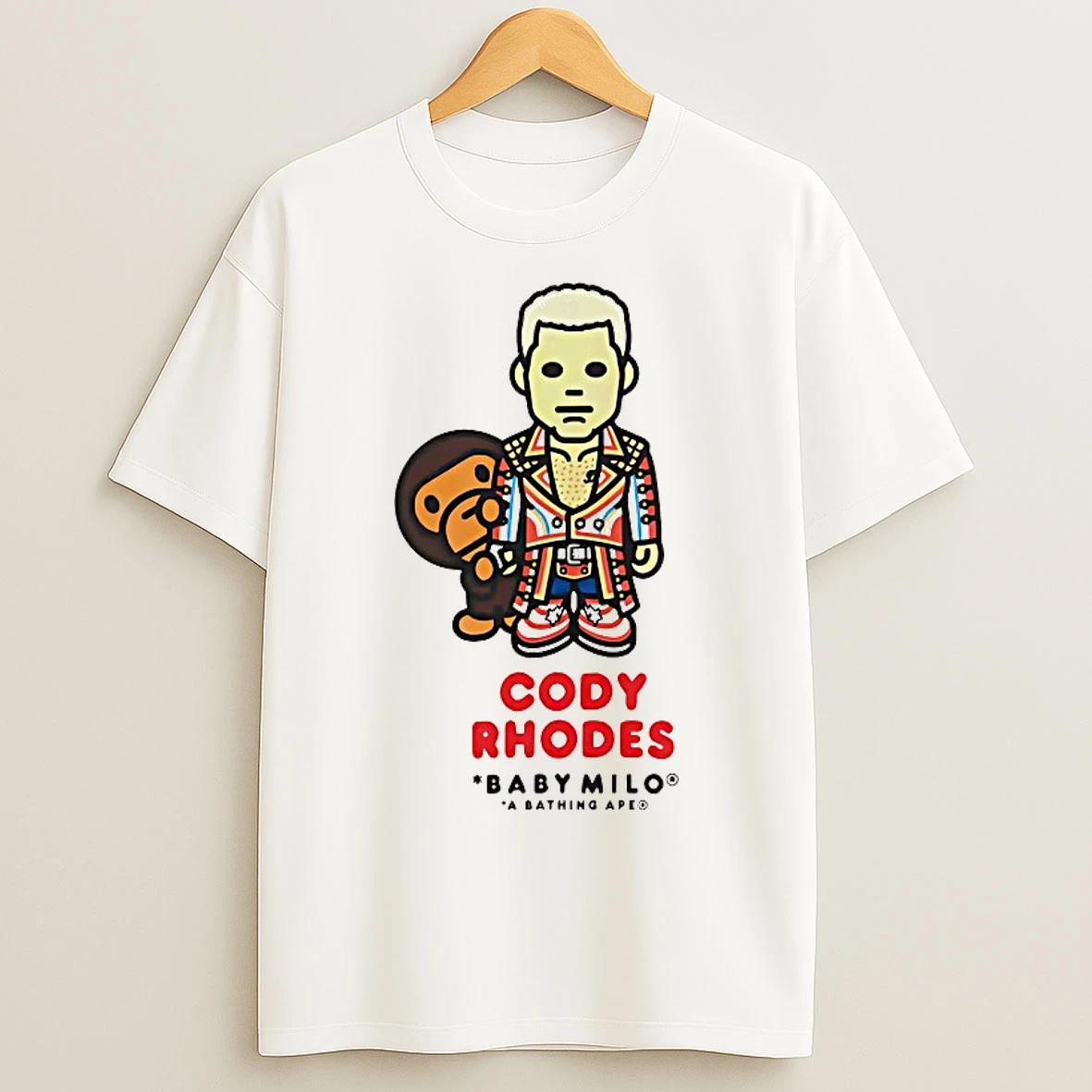 Classic Cody Rhodes Bape X Wwe Baby Milo T Shirts