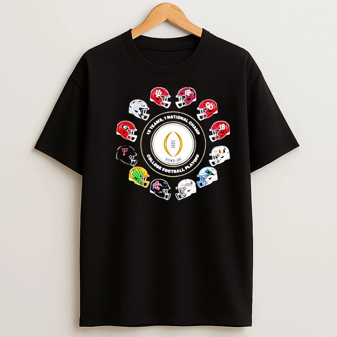 Classic College Football Playoff 2025 2026 12 Teams 1 National Championship Helmet T Shirts