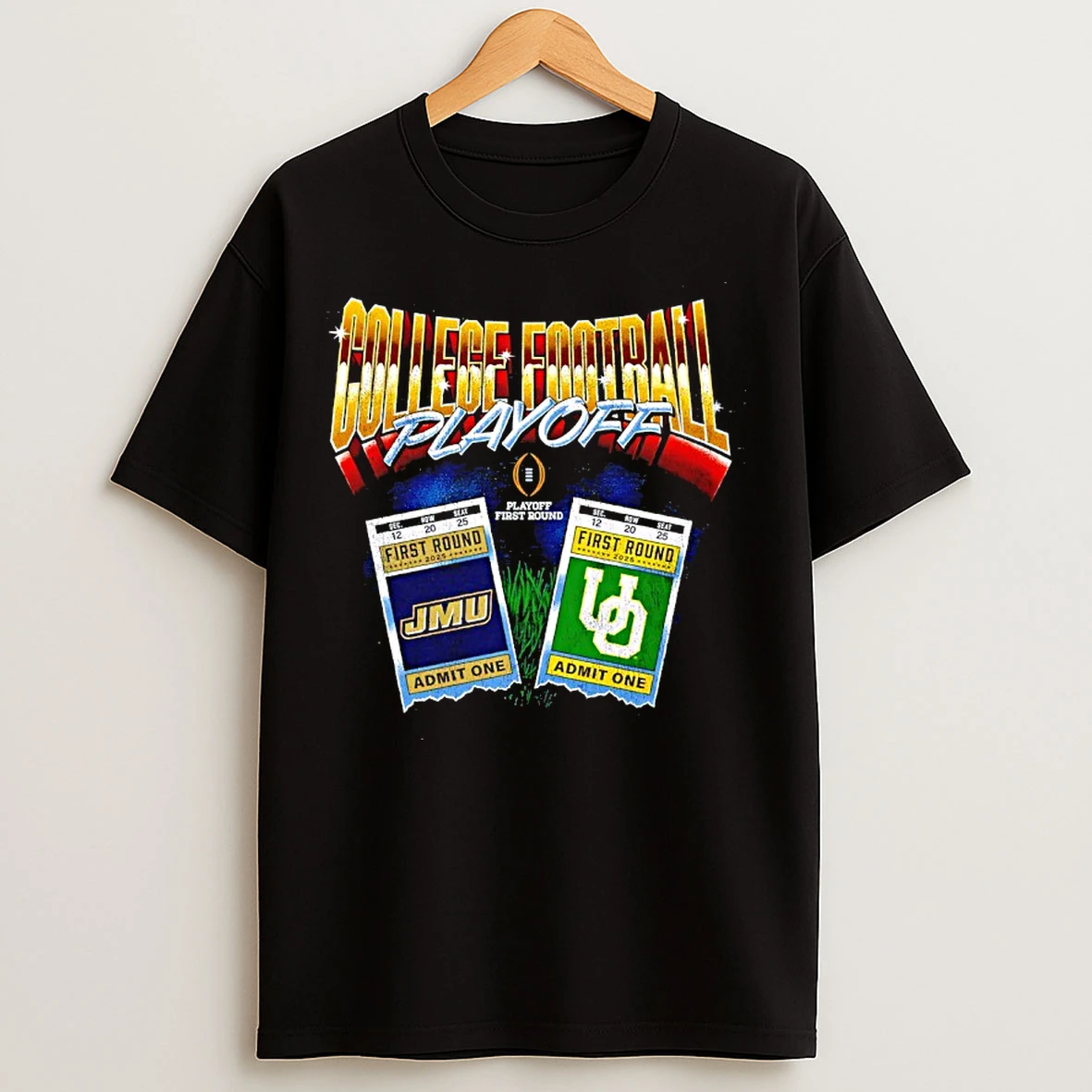 Classic College Football Playoff 2025 First Round Oregon Ducks Vs James Madison Dukes Matchup Ticket T Shirts