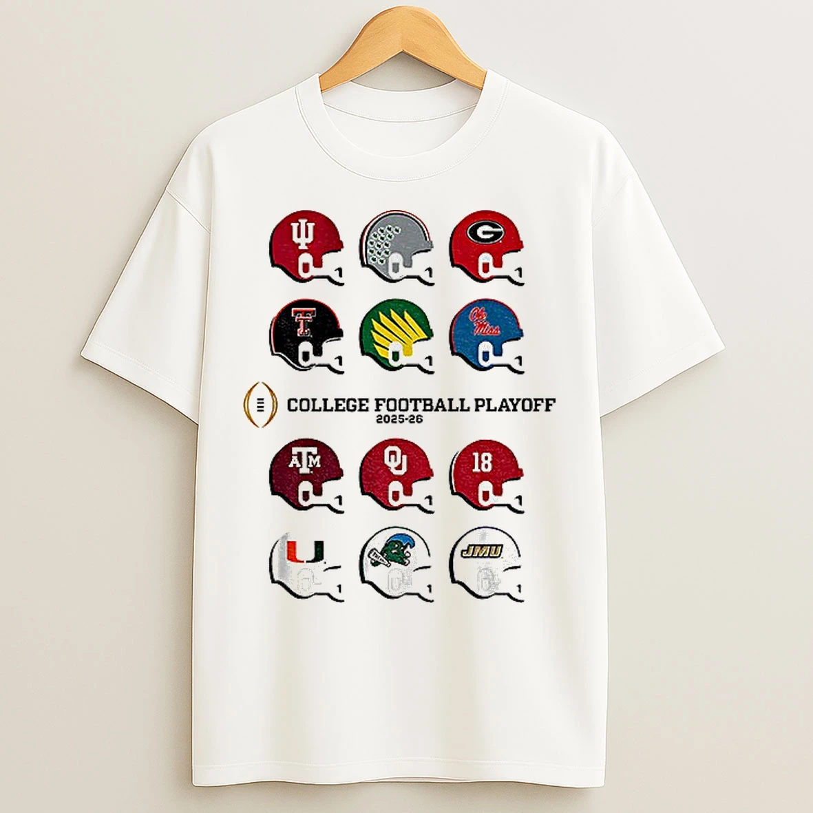 Classic College Football Playoff Cfp Toy Team Helmets 2025 Cfp Field Logo T Shirts
