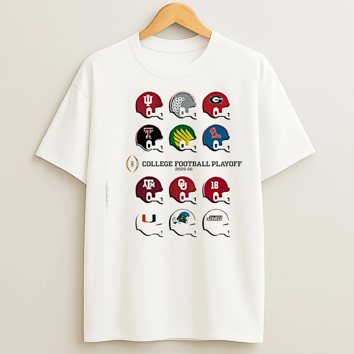 Classic College Football Playoff Field Toy Team Helmets 2025 2026 T Shirts