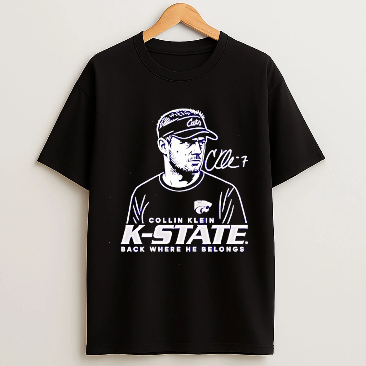 Classic Collin Klein K State Wildcats Caricature Signature T Shirts