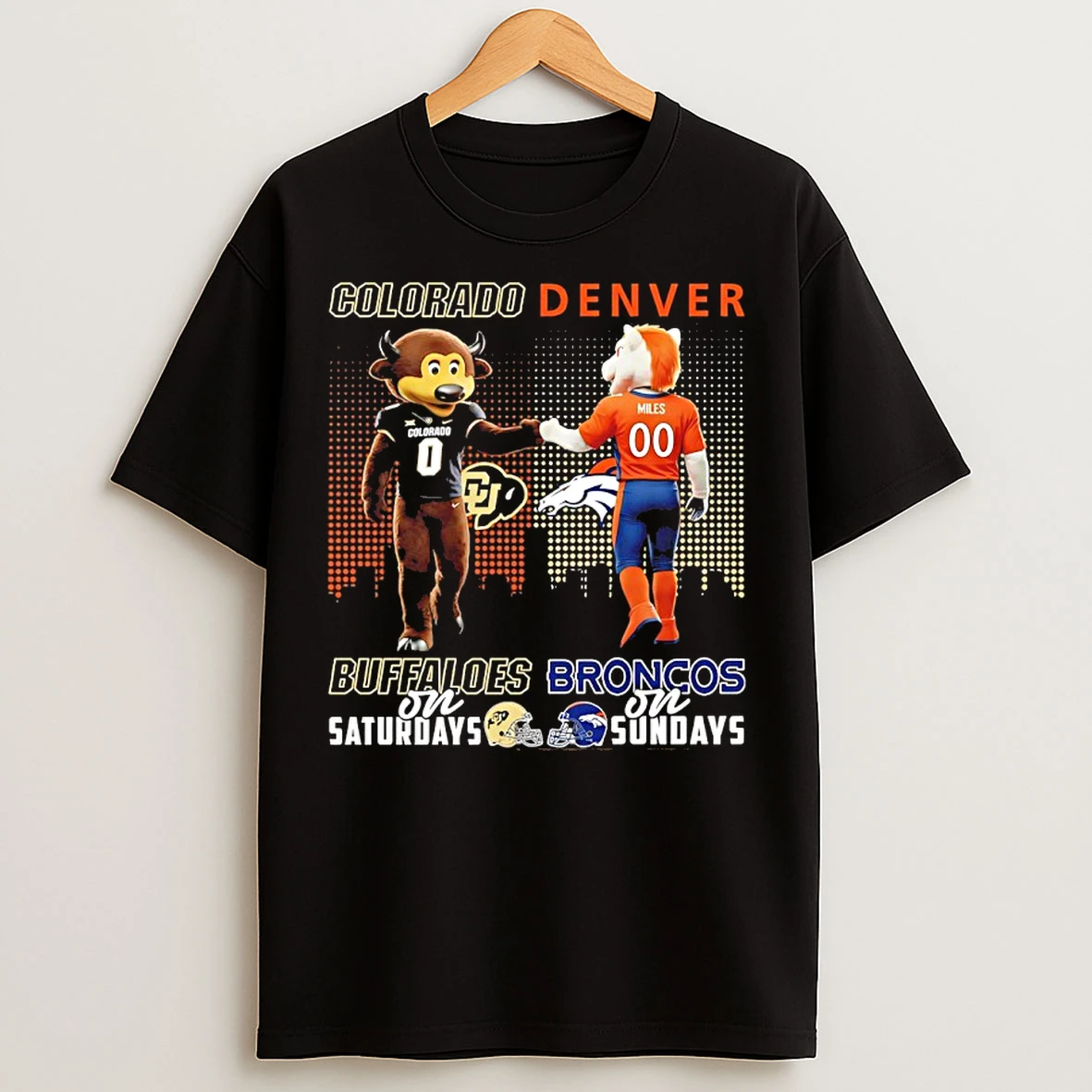 Classic Colorado Buffaloes On Saturday And Denver Broncos On Sundays Mascot T Shirts