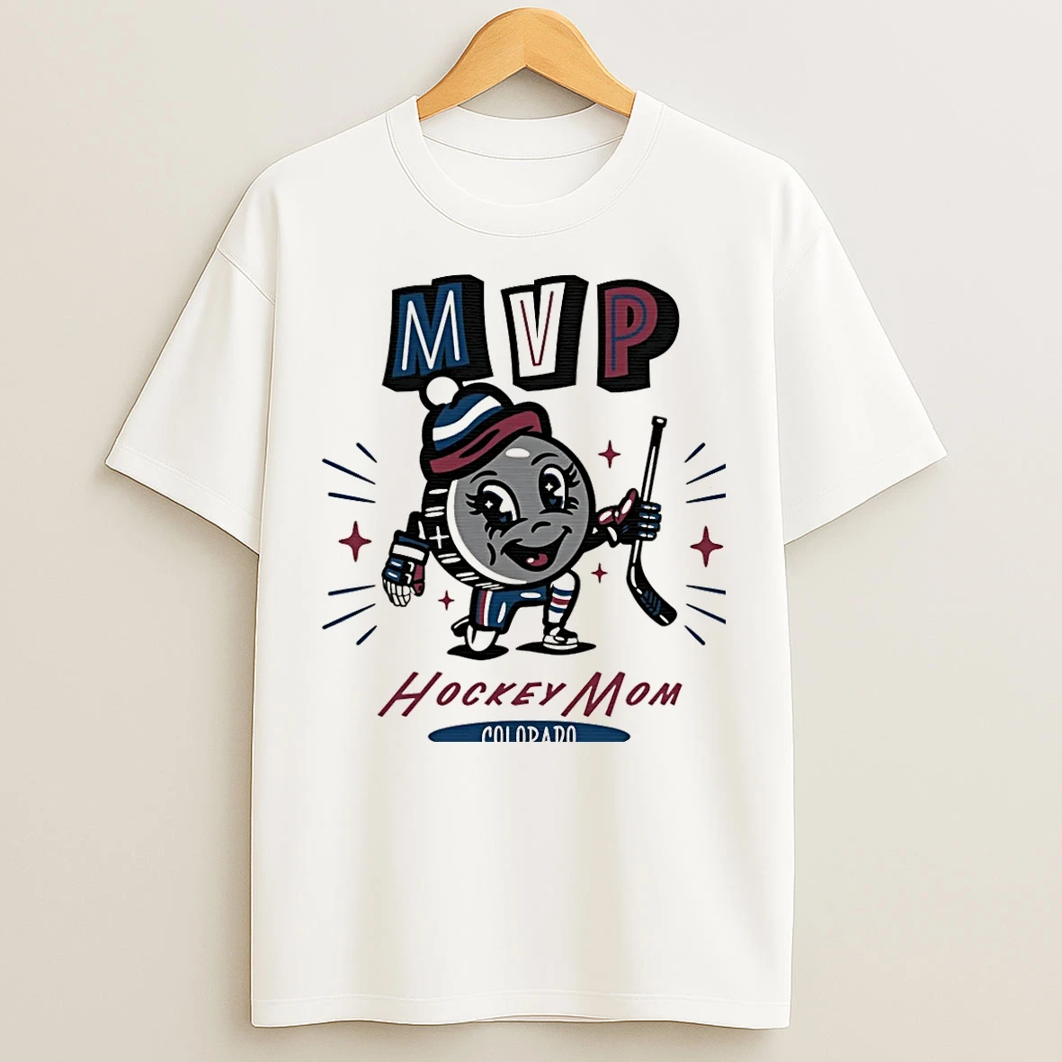 Classic Colorado Hockey Mom Mvp 2025 Cartoon Christmas T Shirts