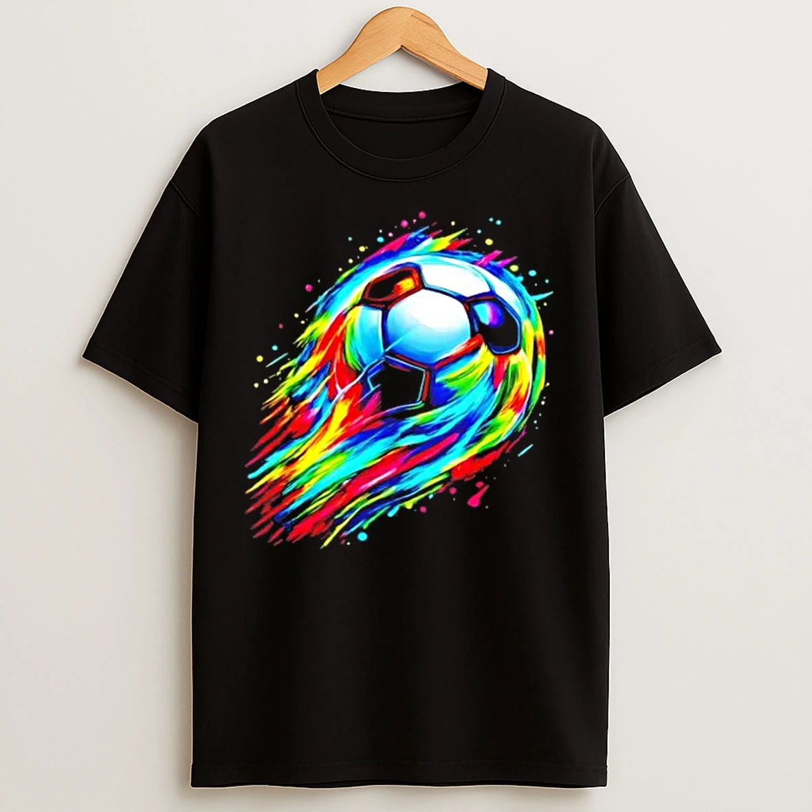 Classic Colorful Tie Dye Soccer Ball T Shirts