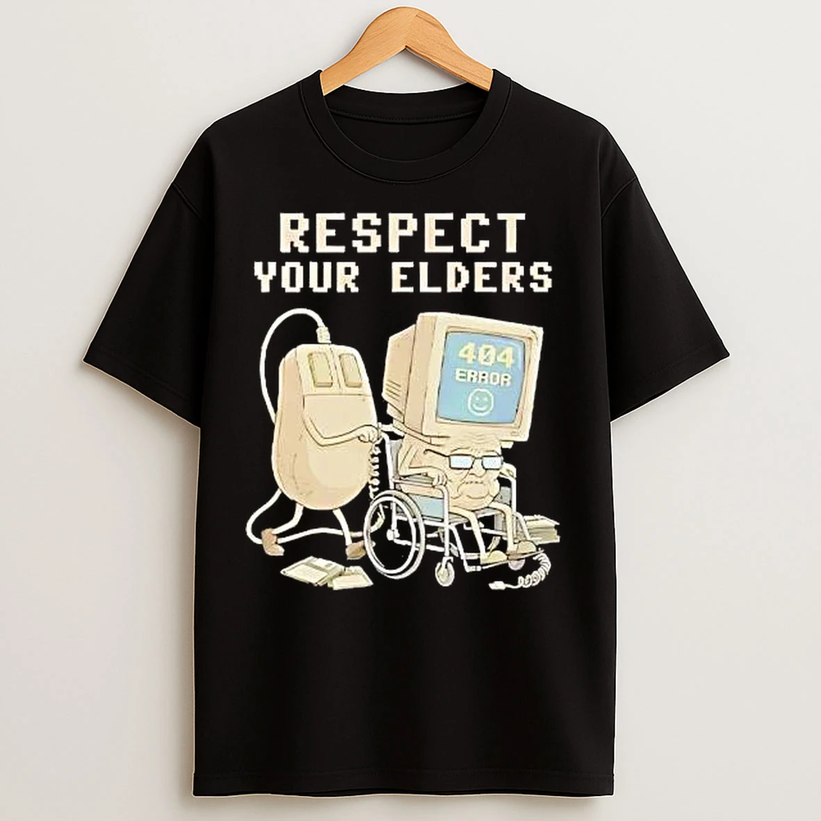 Classic Computer Tech 404 Error Hilarious Respect Your Elders T Shirts