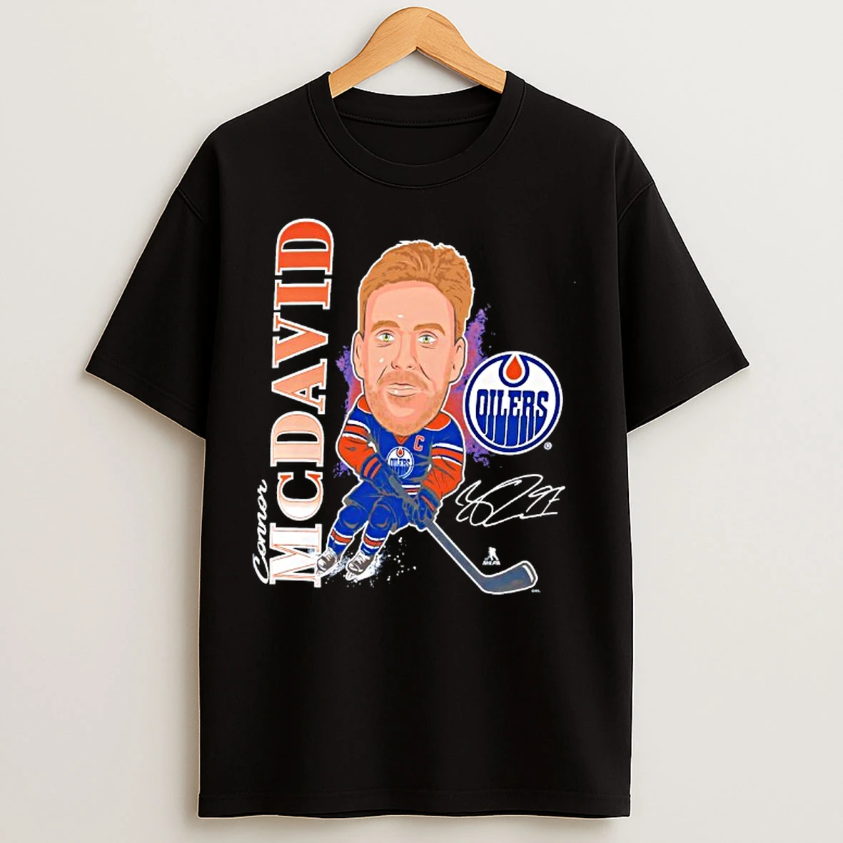 Classic Connor Mcdavid Edmonton Oilers Player Action Signature T Shirts