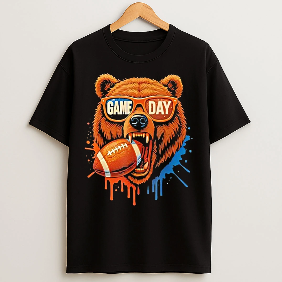 Classic Cool Game Day Bear Graphic T Shirts