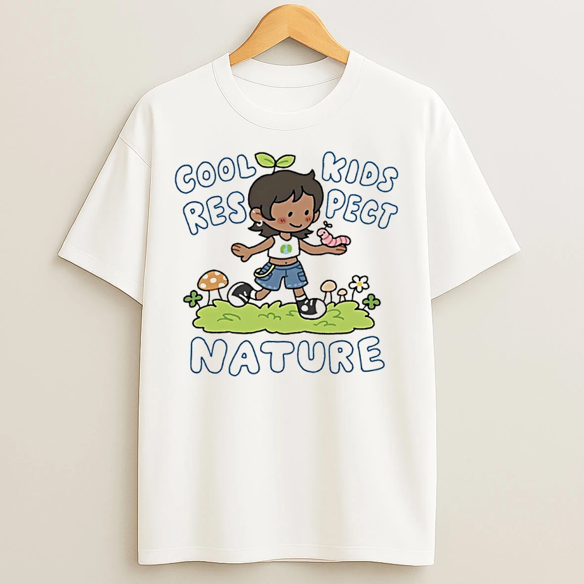 Classic Cool Kids Respect Nature Cartoon T Shirts
