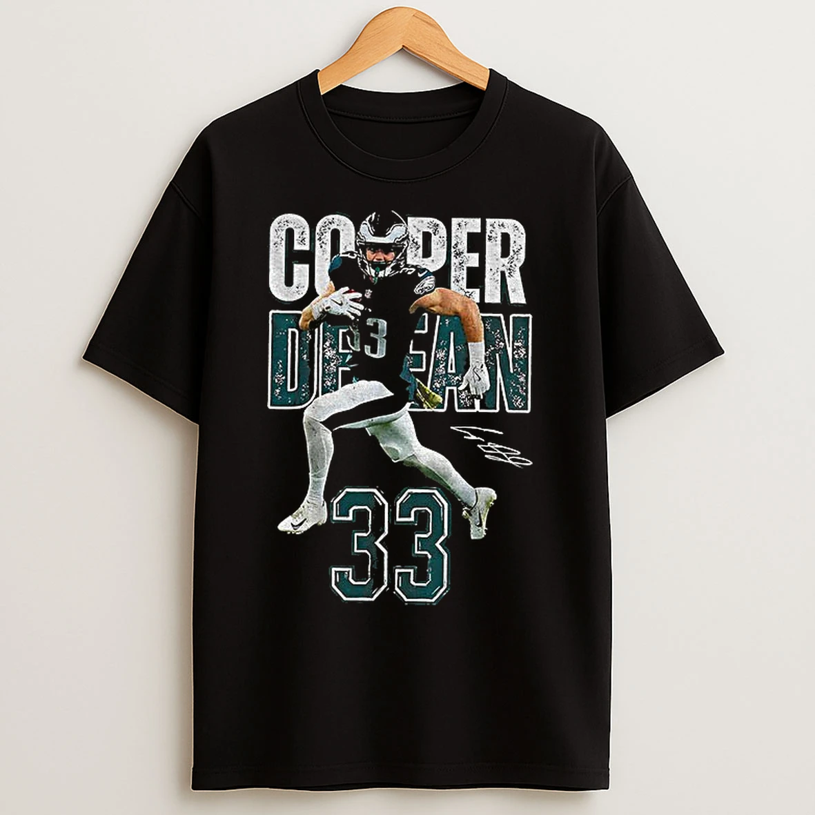 Classic Cooper Dejean 33 Philadelphia Eagles Football Signature T Shirts