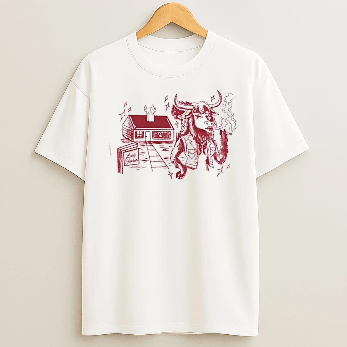 Classic Cow Girl Smoking Lady Yakkers T Shirts