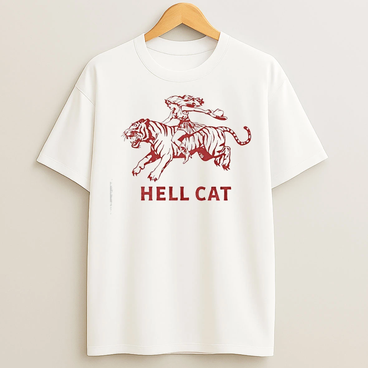 Classic Cowgirl Riding Tiger Hell Cat T Shirts