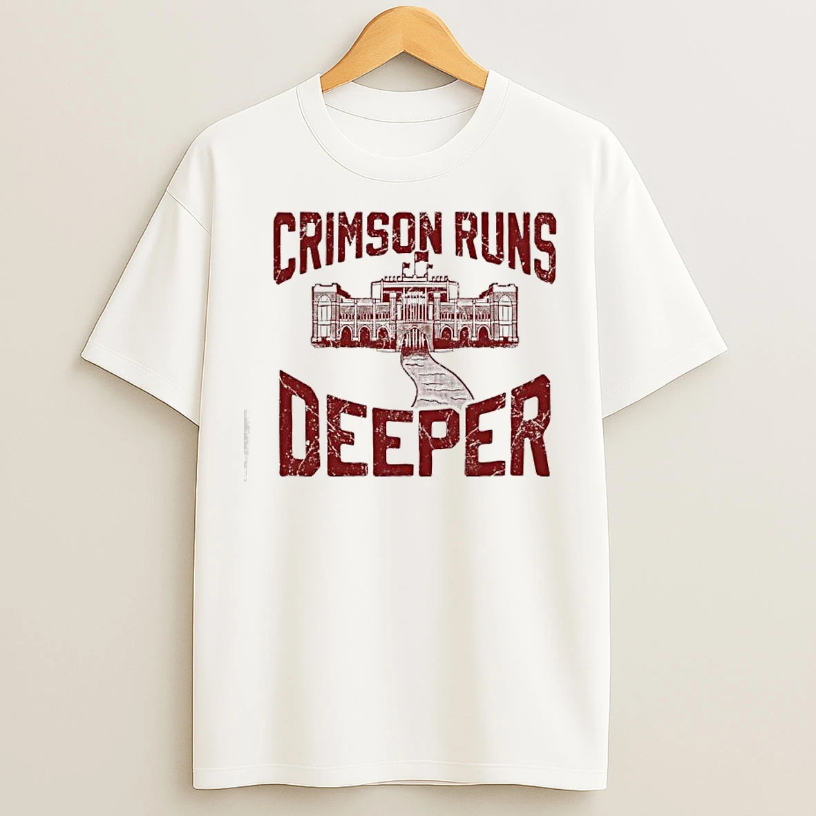 Classic Crimson Runs Deeper Vintage T Shirts