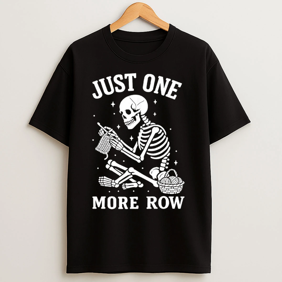 Classic Crochet Skeleton Just One More Row Crocheting Knitting Lover T Shirts