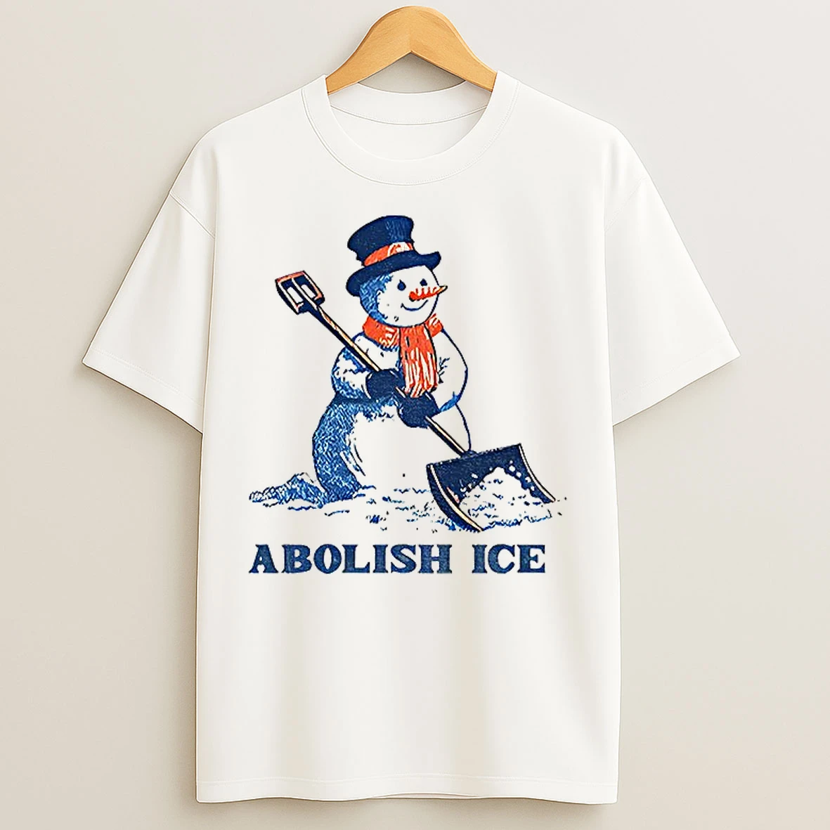 Classic Cute Snowman Abolish Ice Snow Christmas T Shirts