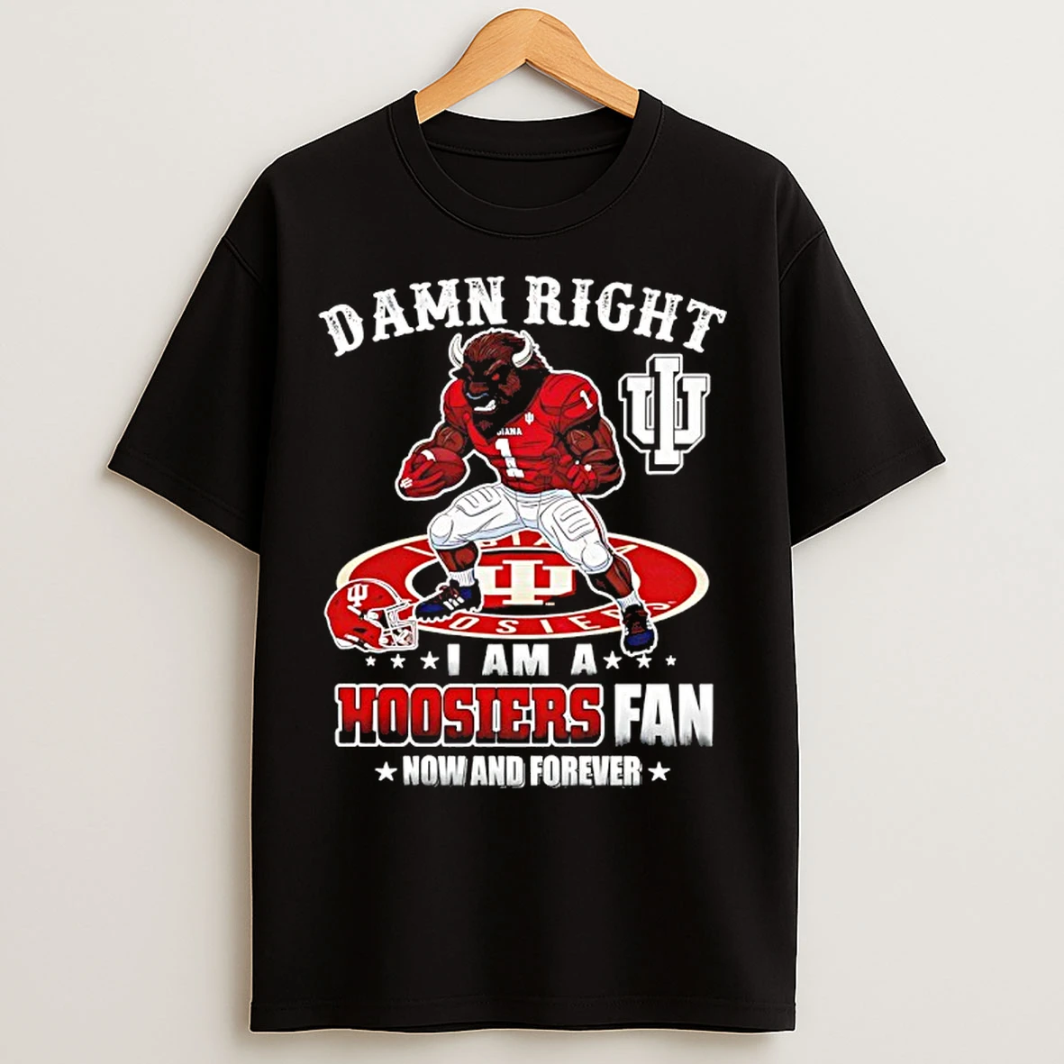 Classic Damn I Am A Hoosiers Now And Forever Mascot T Shirts