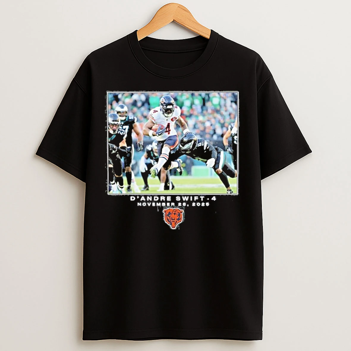 Classic Dandre Swift Black Chicago Bears Nfl 30 2025 Logo T Shirts