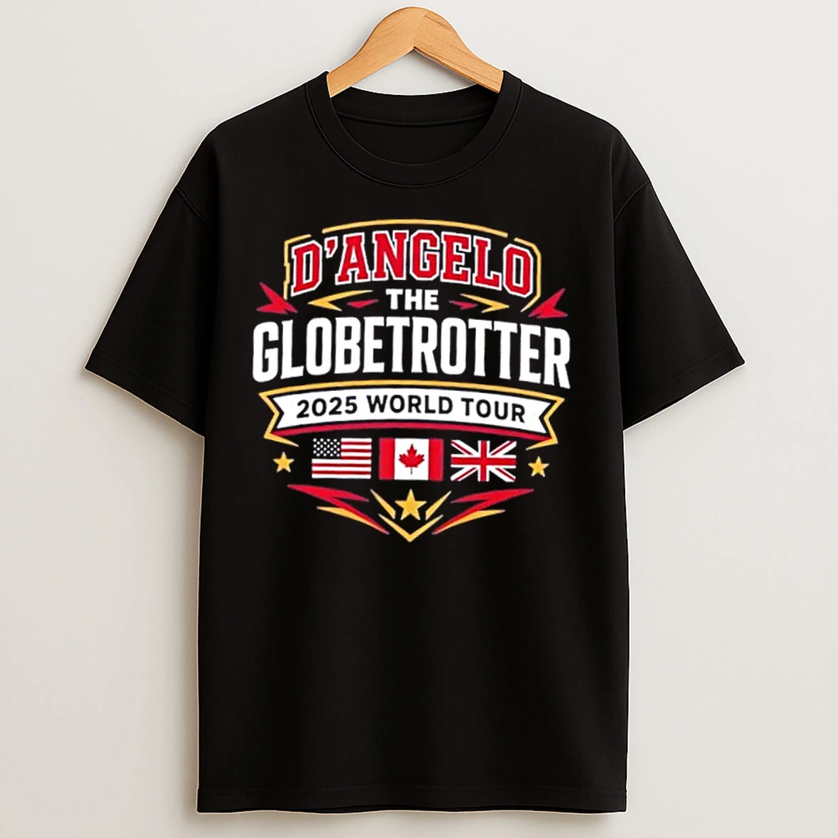 Classic Dangelo Globetrotter 2025 World Tour T Shirts