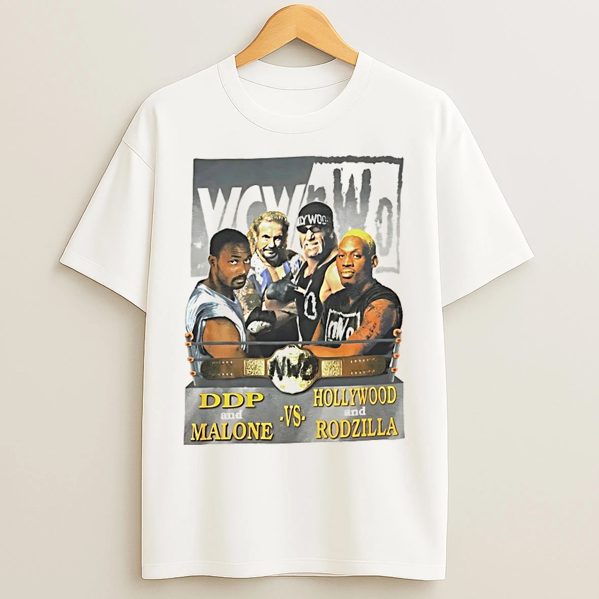 Classic Ddp Karl Malone Hollywood Hogan And Dennis Rodman Wcw Nwo T Shirts